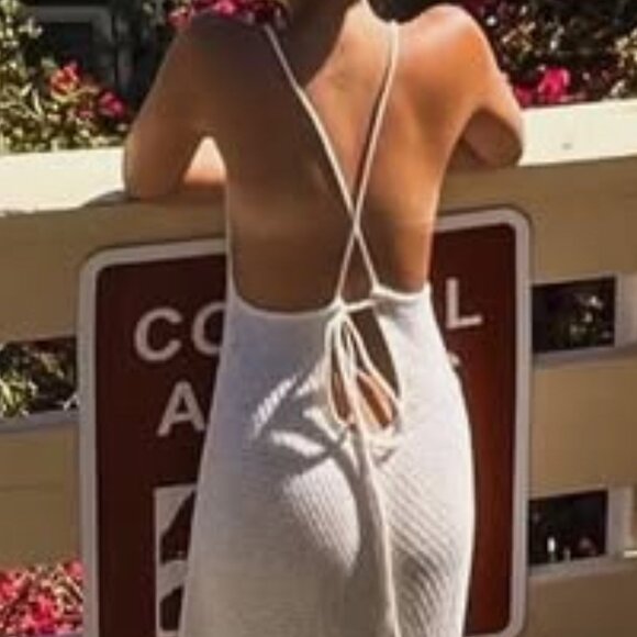 Mango Halter Knit Maxi Dress - Cream - Picture 11 of 11